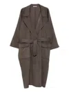 Dušan Belted Patch-pocket Coat In Brown