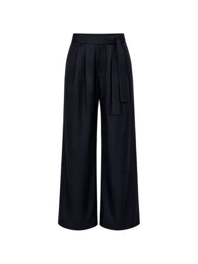 Dušan Belted Wide-leg Trousers In Black