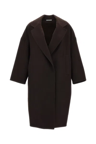 Dušan Brown Unlined Dropped Shoulder Oversized Wool Coat