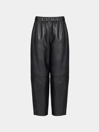 Dušan Carrot Leather Trousers Size: L In Black