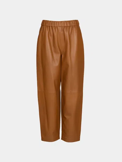 Dušan Carrot Leather Trousers Size: L In Orange