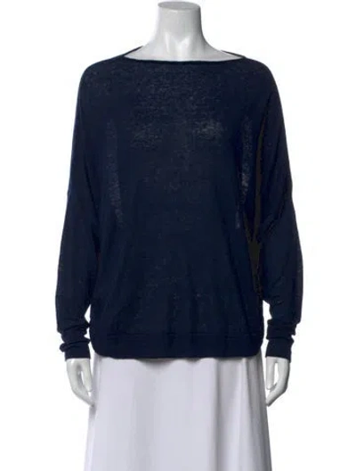 Pre-owned Dušan Cashmere Bateau Neckline Sweater In Blue