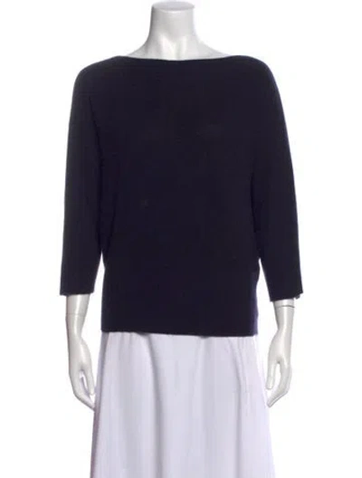 Pre-owned Dušan Cashmere Bateau Neckline Sweater In Blue