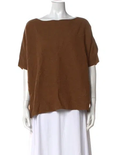 Pre-owned Dušan Cashmere Bateau Neckline Sweater In Brown