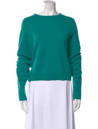 Pre-owned Dušan Cashmere Bateau Neckline Sweater In Green