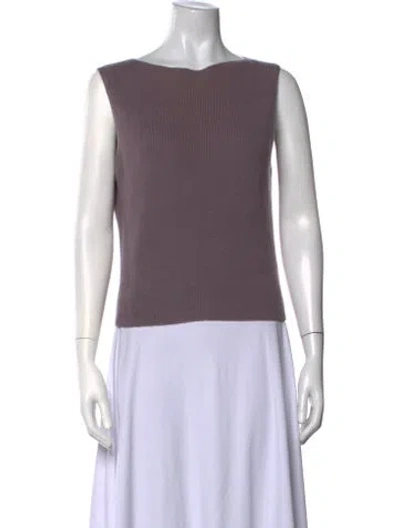 Pre-owned Dušan Cashmere Bateau Neckline Top In Purple
