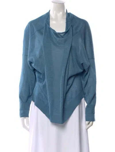 Pre-owned Dušan Cashmere Cowl Neck Sweater In Blue
