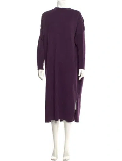 Pre-owned Dušan Cashmere Midi Length Dress In Purple