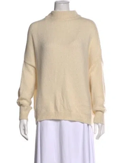Pre-owned Dušan Cashmere Mock Neck Sweater In Neutral