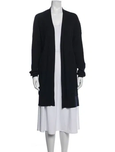 Pre-owned Dušan Cashmere Open Front Sweater In Blue