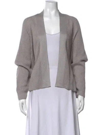 Pre-owned Dušan Cashmere Open Front Sweater In Gray