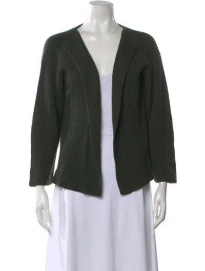 Pre-owned Dušan Cashmere Open Front Sweater In Green