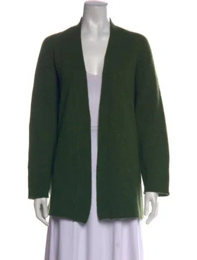 Pre-owned Dušan Cashmere Open Front Sweater In Green