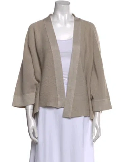 Pre-owned Dušan Cashmere Open Front Sweater In Neutral