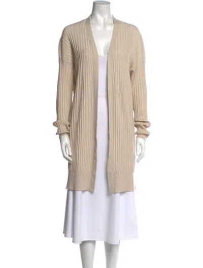 Pre-owned Dušan Cashmere Open Front Sweater In Neutral