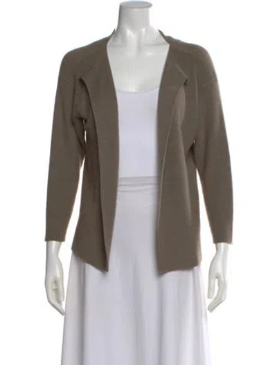 Pre-owned Dušan Cashmere Open Front Sweater In Neutral