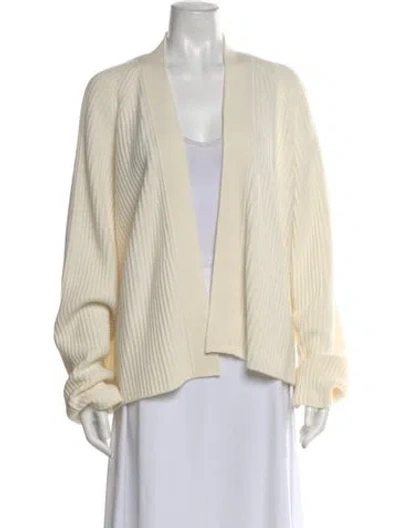 Pre-owned Dušan Cashmere Open Front Sweater In Neutral