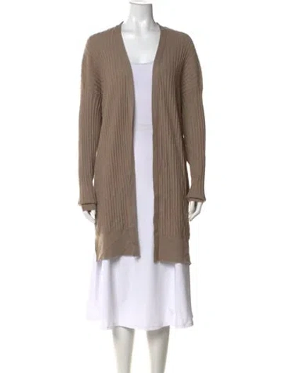 Pre-owned Dušan Cashmere Open Front Sweater In Neutral