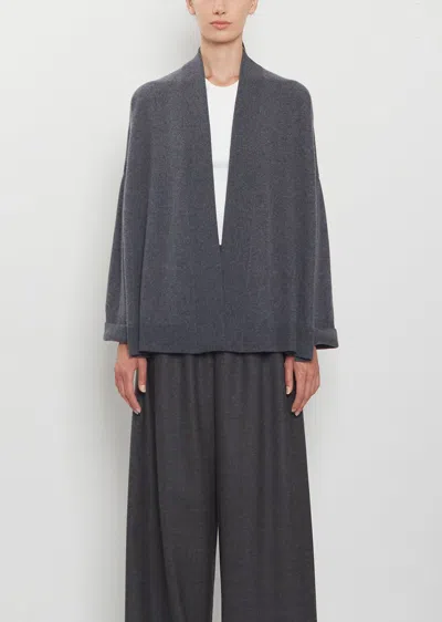 Dušan Cashmere Ribbed Trim Cardigan In Titanio