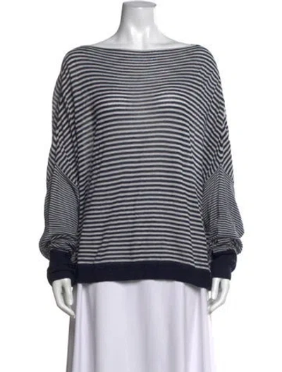 Pre-owned Dušan Cashmere Striped Sweater In Blue/white