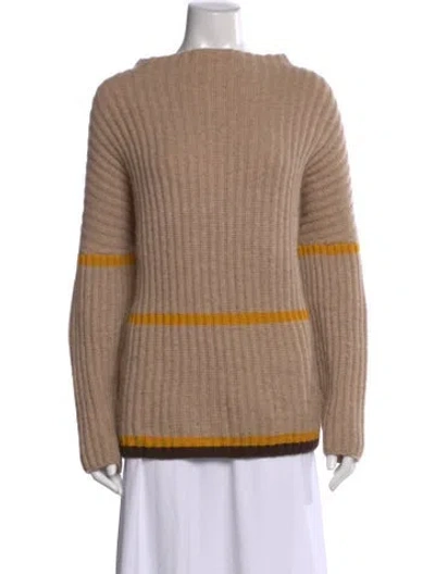 Pre-owned Dušan Cashmere Striped Sweater In Neutral