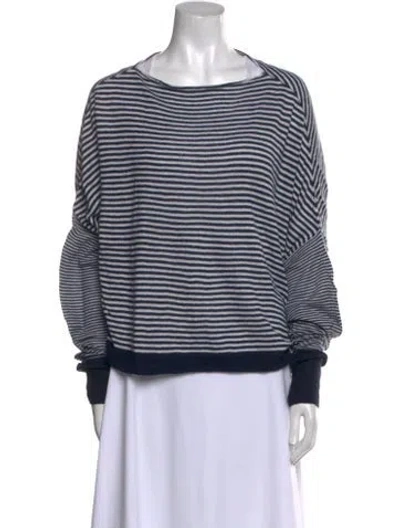 Pre-owned Dušan Cashmere Striped Sweatshirt In Blue