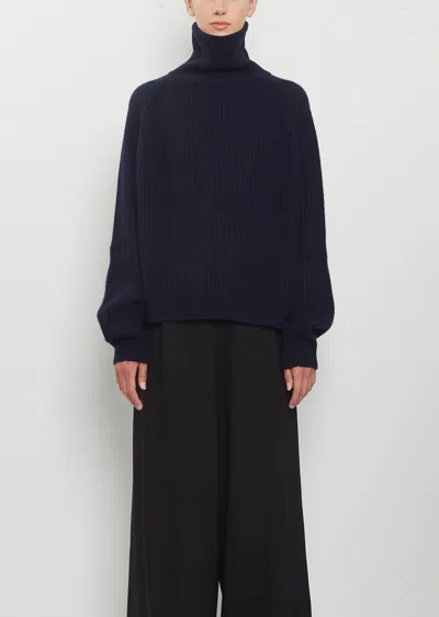 Dušan Cashmere T-neck Sweater In Navy Blue