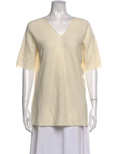 Pre-owned Dušan Cashmere V-neck Sweater In Neutrals