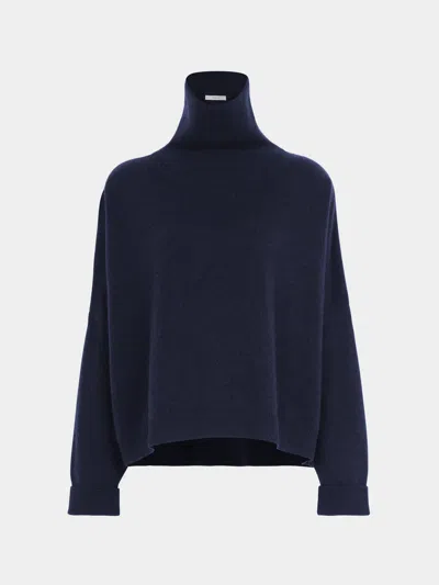 Dušan Chunky Cashmere T- Neck Jumper Size: S Dusan Abask Luxury Gift In Blue