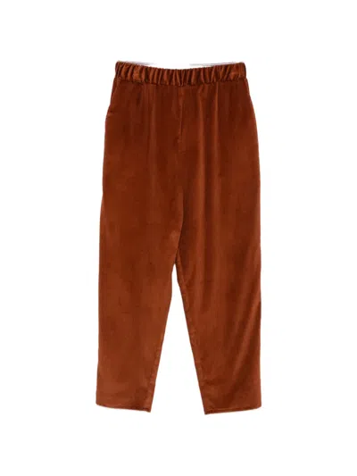 Dušan Corduroy-effect Elasticated-waist Trousers In Brown