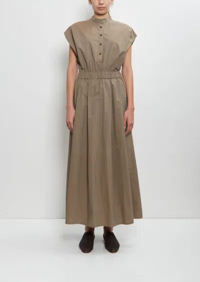 Dušan Cotton Elastic Waist Dress In Noisette