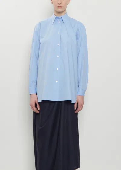 Dušan Cotton Popeline Basic Shirt In Blue