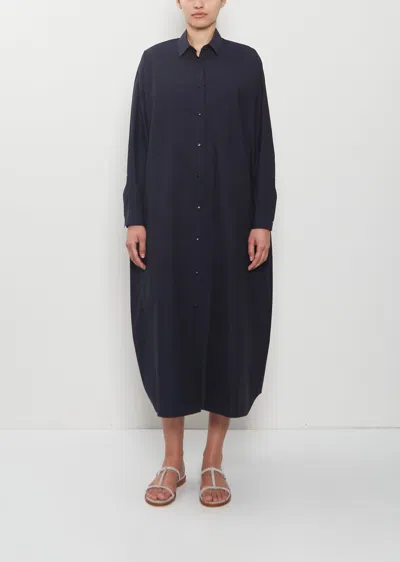 Dušan Cotton Popeline Long Shirt Dress In Blue