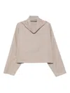 Dušan Cowl-neck Boxy Top In Neutral