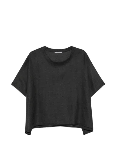 Dušan Crew Neck Flannel Top In Gray