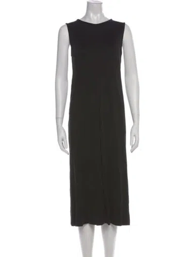 Pre-owned Dušan Crew Neck Midi Length Dress In Black