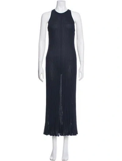 Pre-owned Dušan Crew Neck Midi Length Dress In Gray