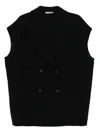 Dušan Double-breasted Sleeveless Jacket In Black