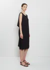 Dušan Drape Back Silk Dress In Black