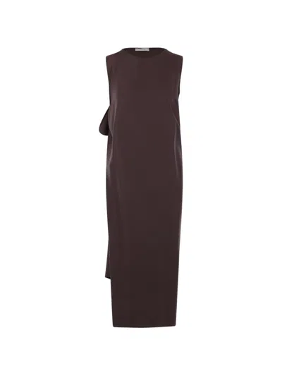Dušan Draped Dress In Brown
