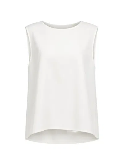 Dušan Draped-back Sleeveless Top In White