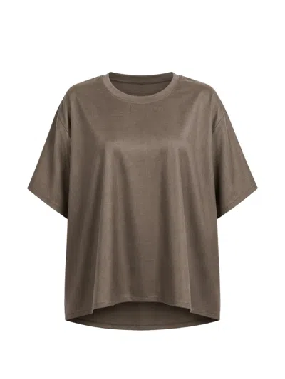 Dušan Dropped-shoulder Wool T-shirt In Brown