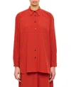 Dušan Dusan Red Shirt With Pointed Collar And Elegant Draping In Red