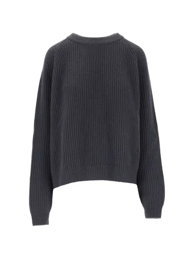 Dušan Dusan Ribbed Raglan-sleeve Sweater In Blue