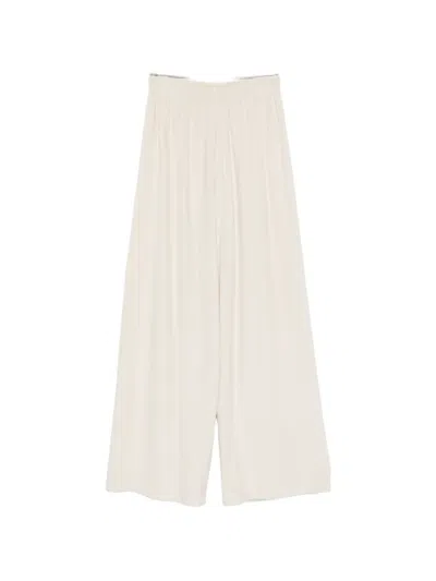 Dušan Elasticated-waist Wide-leg Trousers In White
