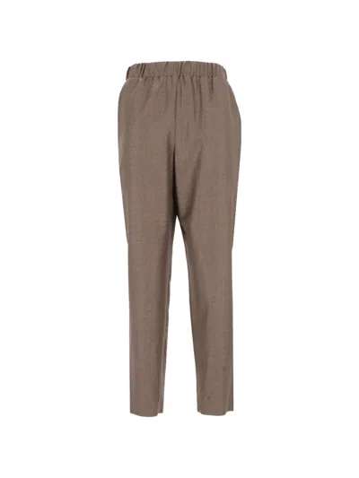 Dušan Elasticated-waistband Carrot-leg Trousers In Brown