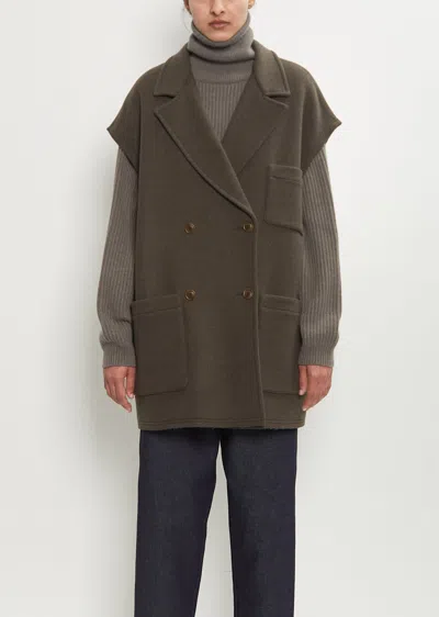 Dušan Felted Wool Pockets Gilet In Green