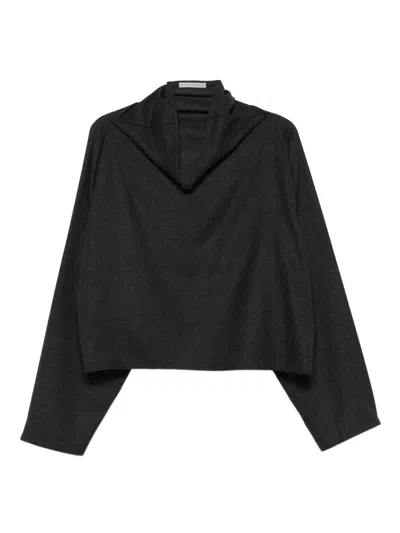 Dušan Funnel-neck Boxy Top In Black