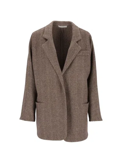 Dušan Herringbone Blazer In Brown