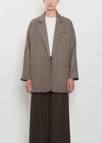 Dušan Herringbone Cashmere Blazer In Dark Taupe